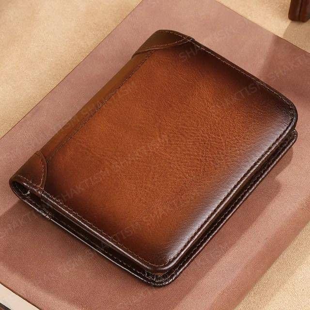 SHAKTISM Men Leather Purse Bifold Slim Wallet for Men | RFID Blocking Card Holder Wallet with Gift Box Genuine Leather Wallet