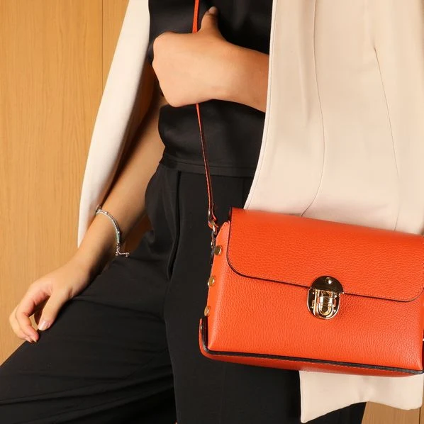 Malak Clutch in smooth calfskin leather - Image 9