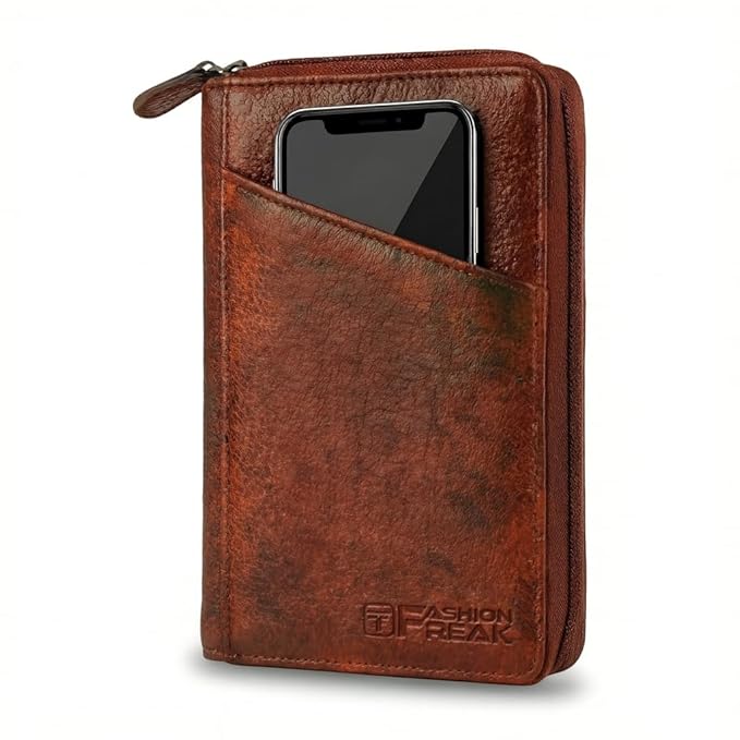 FASHION FREAK Genuine Leather Passport Holder for Family of 4