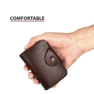Stealodeal Dark Brown 15 Slots Leather Credit/Debit Card Holder Wallet for Men & Women