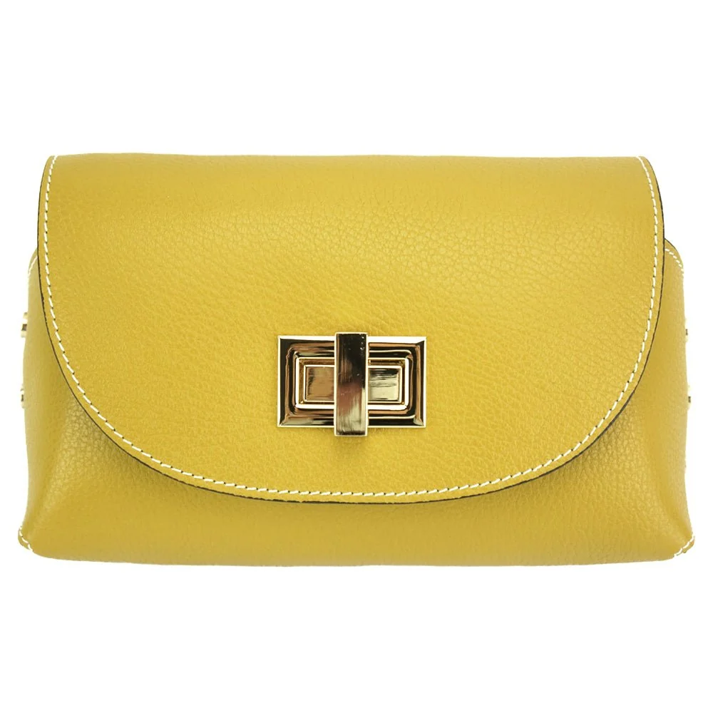 Martina GM: Plain Black Leather Clutch Bag - Image 2