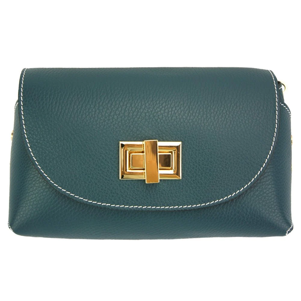 Martina GM: Plain Black Leather Clutch Bag - Image 3