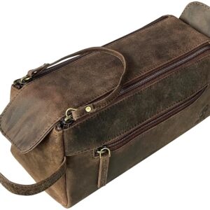 Rustic Town Leather Toiletry Bag for Men & Women -