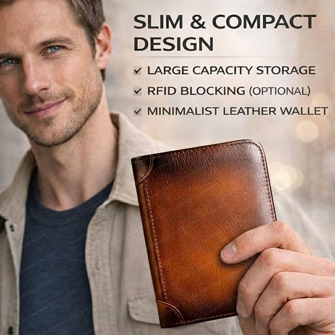 SHAKTISM Men Leather Purse Bifold Slim Wallet for Men | RFID Blocking Card Holder Wallet with Gift Box Genuine Leather Wallet - Image 6