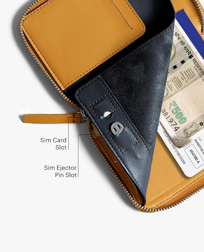 DailyObjects Check-In Travel Passport Wallet Cover for Men and Women | Passport Cover with Zip Around Closure made of Vegan Leather | Passport Holder with Credit Debit Card Slots - Yellow - Image 2