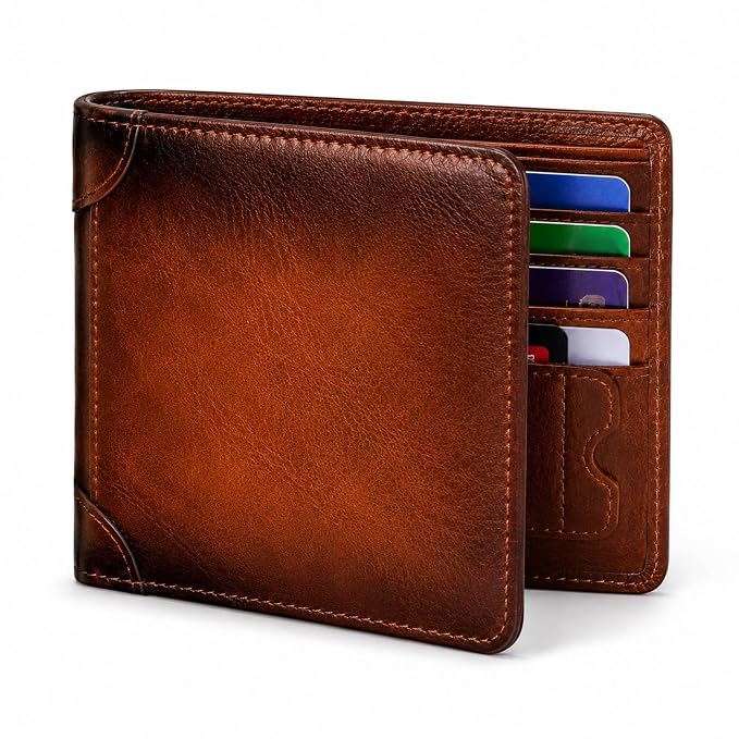 SHAKTISM Men Leather Purse Bifold Slim Wallet for Men | RFID Blocking Card Holder Wallet with Gift Box Genuine Leather Wallet - Image 5