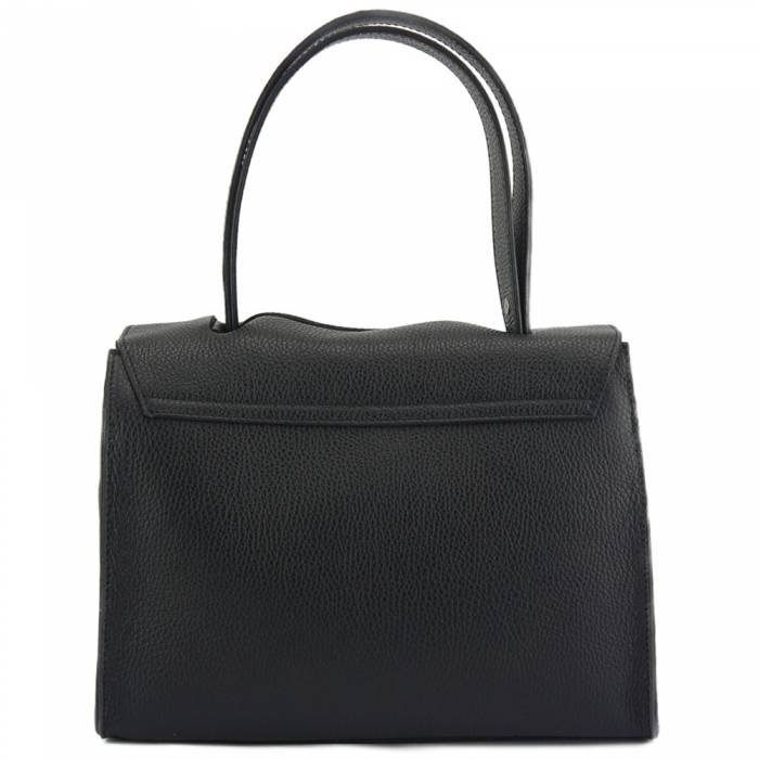 Italian Cow Leather Flap Handbag with Buckle Detail - Image 3
