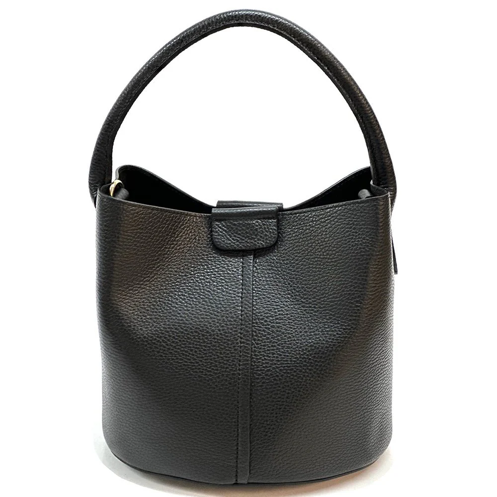 Grazia Italian Leather Bucket Bag – Elegant Everyday Shoulder Bag for Women - Image 3