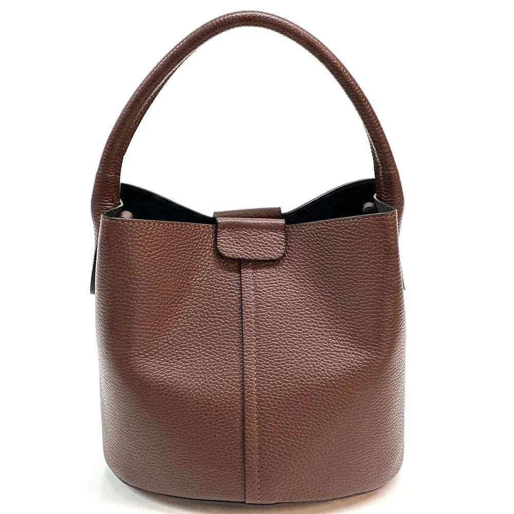 Grazia Italian Leather Bucket Bag – Elegant Everyday Shoulder Bag for Women - Image 10