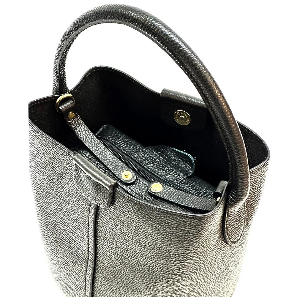 Grazia Italian Leather Bucket Bag – Elegant Everyday Shoulder Bag for Women - Image 11