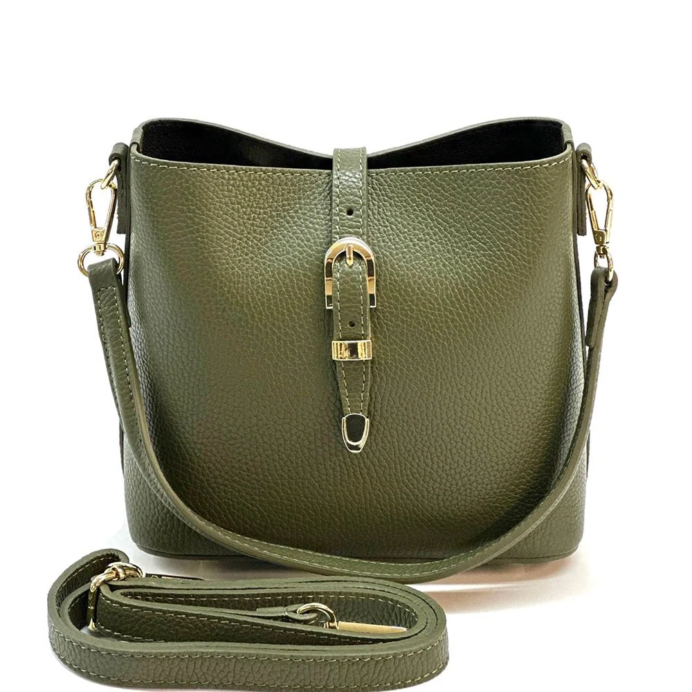 Mafalda Italian Full-Grain Leather Shoulder Bag
