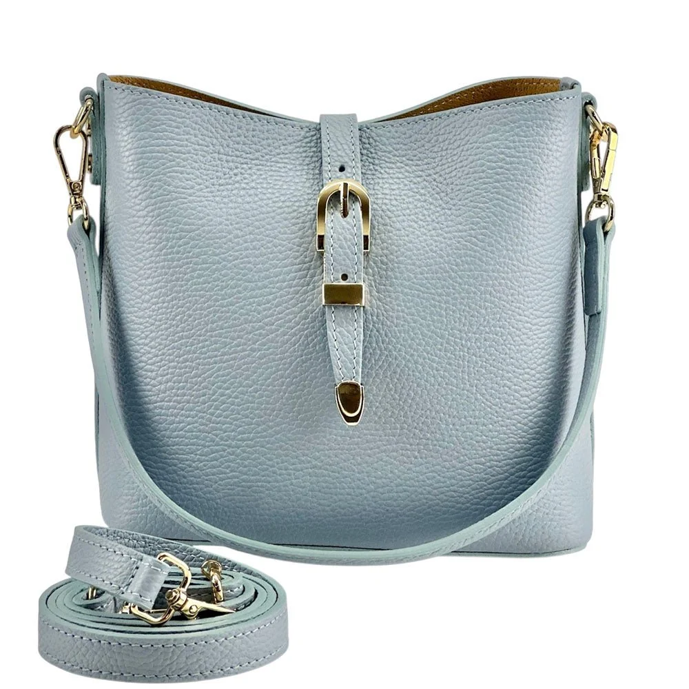 Mafalda Italian Full-Grain Leather Shoulder Bag - Image 3