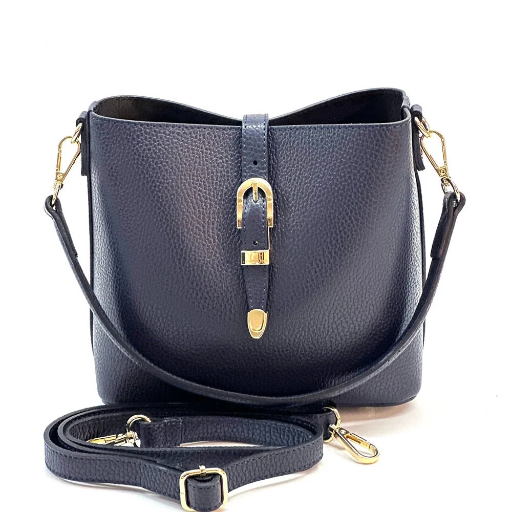 Mafalda Italian Full-Grain Leather Shoulder Bag - Image 4