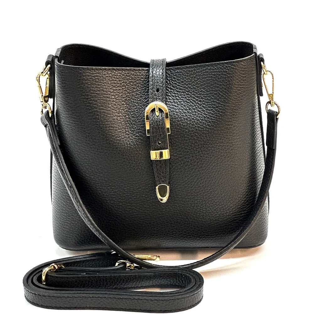 Mafalda Italian Full-Grain Leather Shoulder Bag - Image 6
