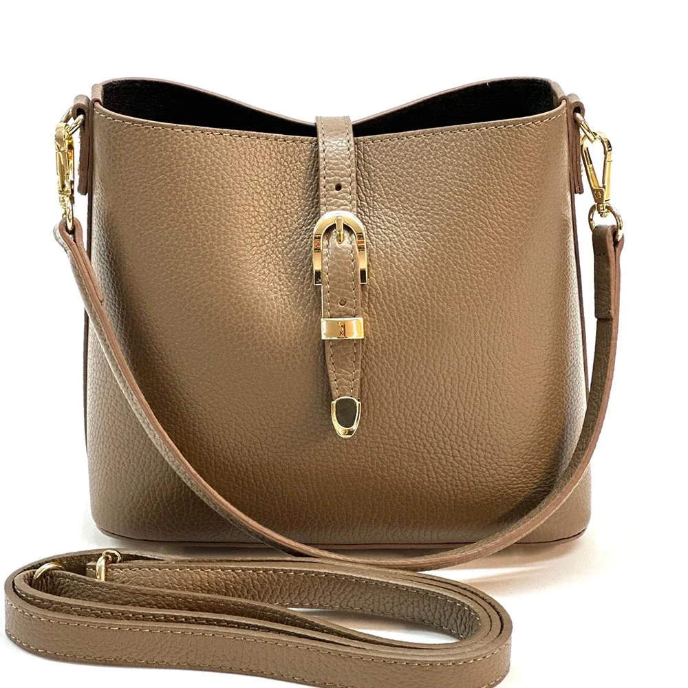 Mafalda Italian Full-Grain Leather Shoulder Bag - Image 8