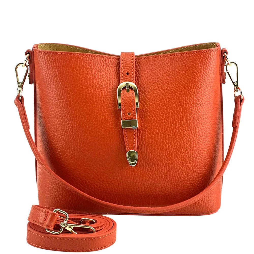 Mafalda Italian Full-Grain Leather Shoulder Bag - Image 9